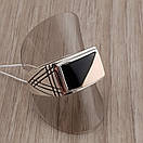 Срібний перстень з золотом для чоловіка. Чоловічі кольца печатки 925. 20 розмір, фото 9