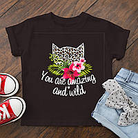 Красивая футболка для девочки с леопардовым принтом