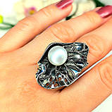 Мушля з перлиною срібний перстень, фото 9