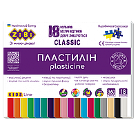 Пластилин 18 цветов 360 г CLASSIC ZB.6235