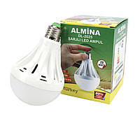 Аккумуляторная лампочка Almina DL-015 LED с цоколем E27, Лампа аварийная 15Вт
