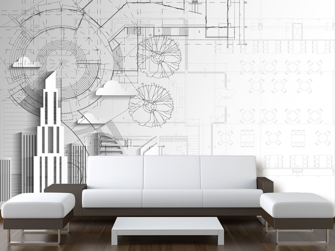 Фотошпалери самоклеючі вінілові "Архітектура", самоклеюча плівка Oracal для спальні на стіну, фото 1