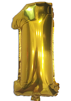 Фольгована кулька цифра "1" золота 32" (80см) 1шт.