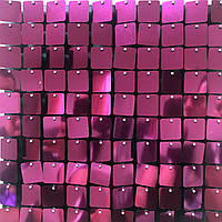 Квадратные пайетки 30 мм, на черном планшете, цвет Fuchsia, 1 шт