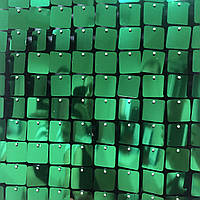 Квадратные пайетки 30 мм, на черном планшете, цвет Emerald, 1 шт