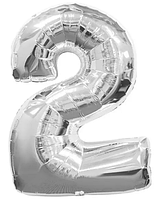 Фольгована кулька цифра "2" срібна 32" (80см) 1шт.