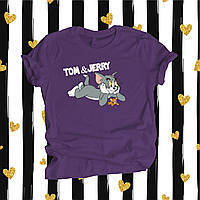 Класна футболка для дівчат з веселим принтом Том і Джеррі