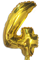 Фольгована кулька цифра "4" золота 32" (80см) 1шт.