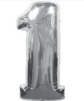 Фольгована кулька цифра "1" срібна 32" (80см) 1шт.