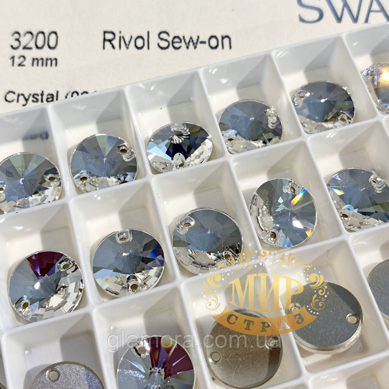 Пришивні кристали Сваровскі, Crystal, 14 мм, 1 шт арт 3200