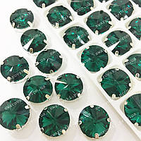 Стразы в цапах 8мм Green Zircon