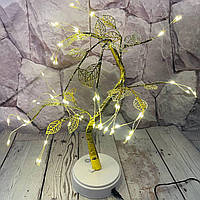 Настольный LED cветильник DIY Auelife 50см, Ночник Дерево 36 Led теплый белый