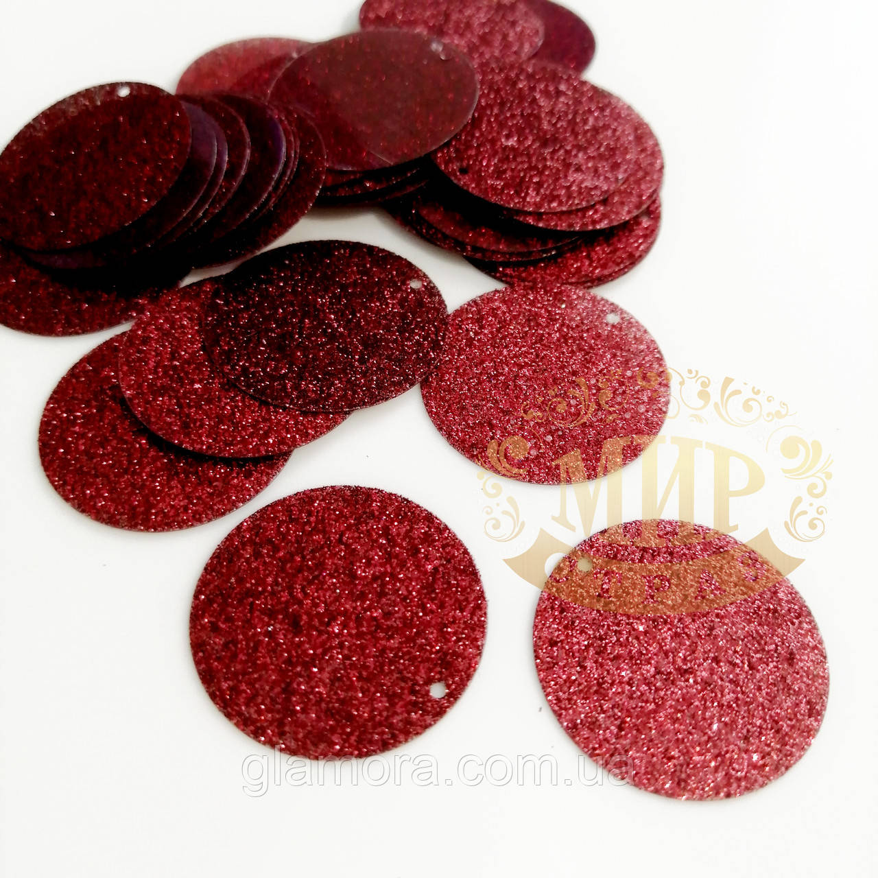 Паєтки глітерні 30 мм, колір Sparkle Wine, 10 грам ~(40 шт)