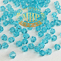 Бусины биконусы премиум Aqua 4mm (1шт)