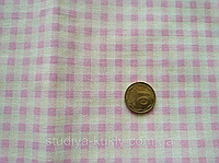 Ткань для кукол, хлопок, в розовую и белую клетку. 50*50 см №1