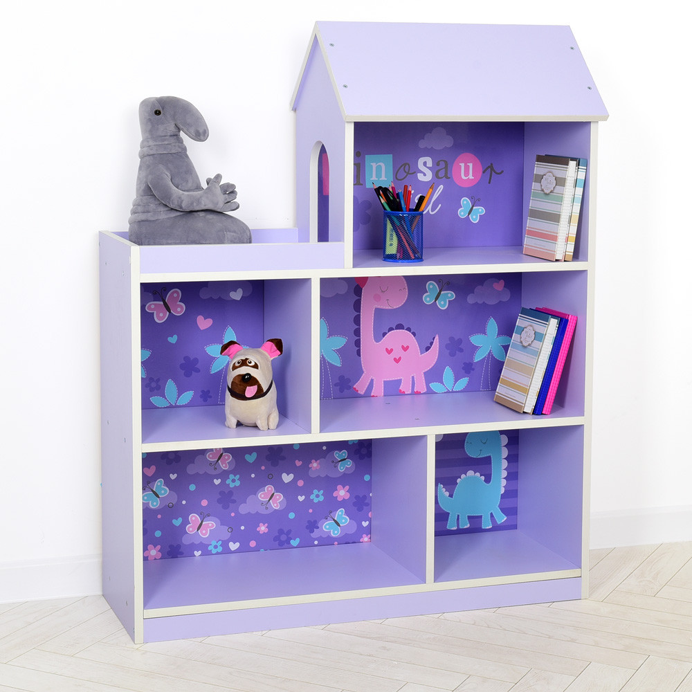 Дитячий ляльковий будиночок полиця 305-15 стелаж для іграшок ігровий з дерева 3 поверховий Лавандовий