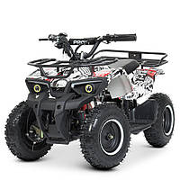 Квадроцикл электрический Profi HB-ATV800AS-2-3 800W детский подростковый аккумуляторный Черно-бело-красный