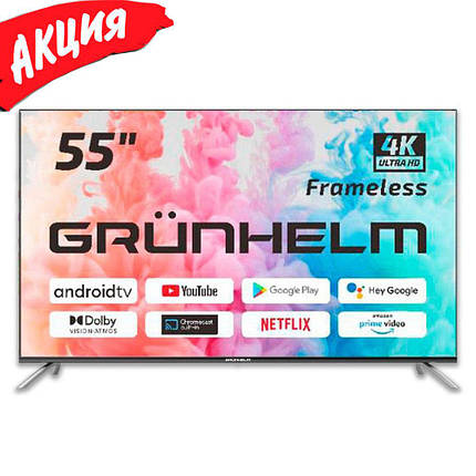 Телевізор LED GRUNHELM 55U700-GA11V для дому зі Smart Tv і Wi-Fi 55 дюйма 4K Ultra HD, фото 3