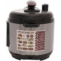 Мультиварка побутова GRUNHELM MPC-15B 900 Вт кухонна на 13 програм для дому 4 л з функцією пароварки, фото 5
