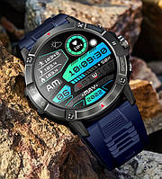 Смарт-часы Smart River Max Blue, водонепроницаемые и противоударные, OLED экран, отслеживание сна, D C