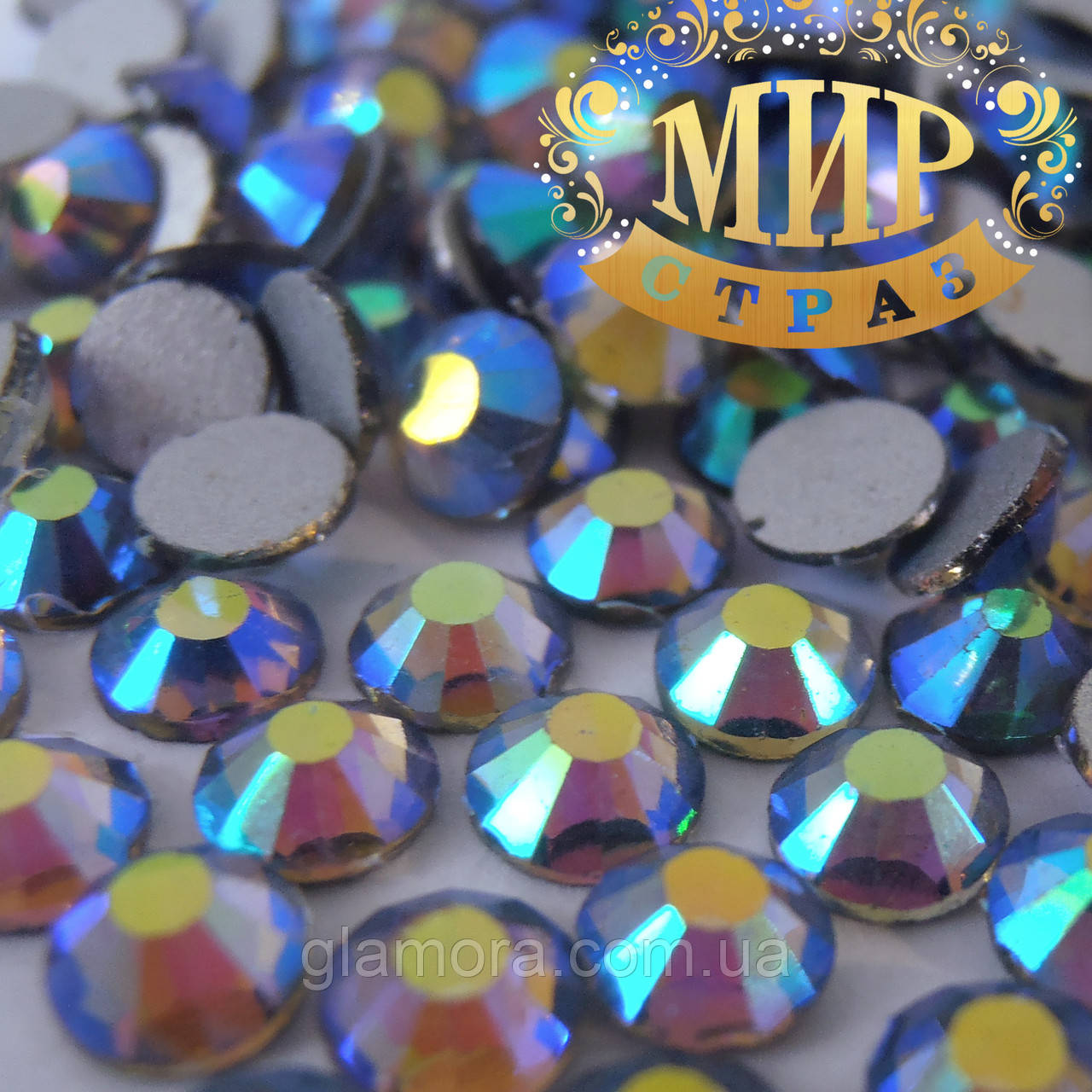 Стрази ДМС Black Diamond AB ss4(1,6 мм), 100 шт.