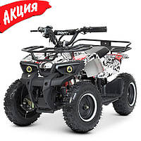 Квадроцикл электрический Profi HB-ATV800AS-2-3 800W детский подростковый аккумуляторный Черно-бело-красный dgn