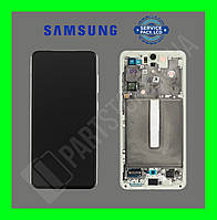 Дисплей Samsung G990 White S21 FE (GH82-26414B) сервисный оригинал в сборе с рамкой (снятый с телефона,