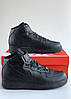 Чоловічі зимові кросівки Nike Air Force Winter Mid Black (Чорні) Взуття Найк Аір Форс високі шкіряні з хутром зима, фото 3