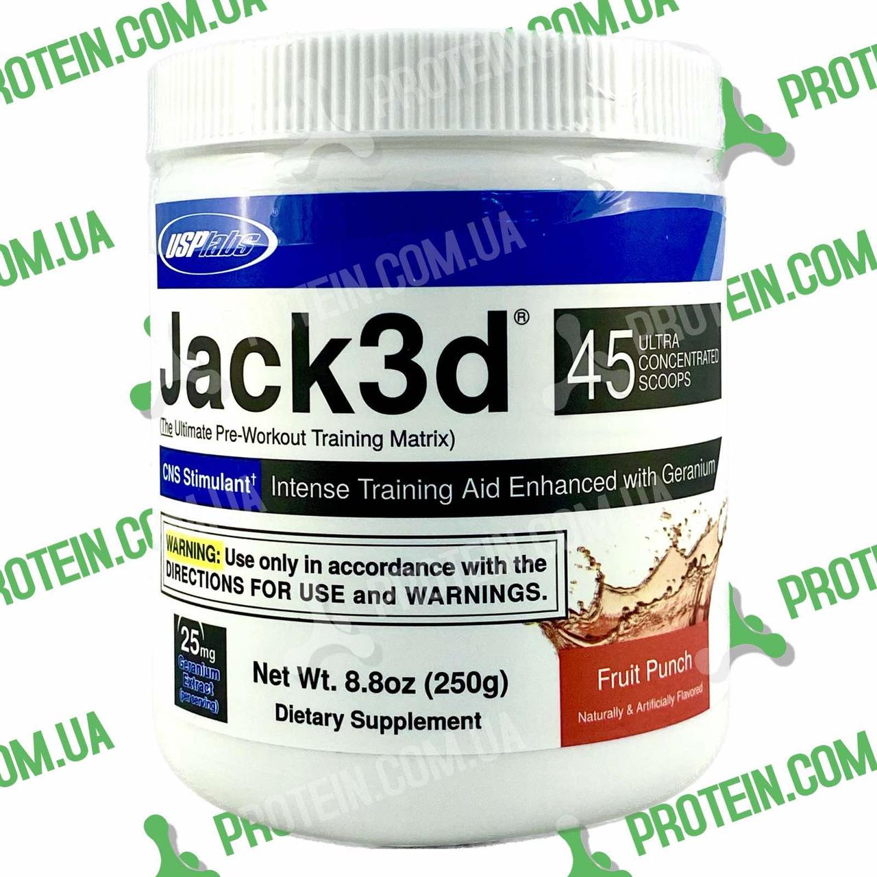 Передтренувальний Комплекс USP Labs Jack 3d with Geranium 250 г Фруктовий Пунш Fruit Punch