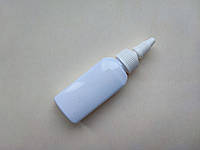 50 - 52 мл ПЭТ Овал белый с белым носиком с крышкой, закруткой пластик, пластмассовый для клея