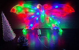 Вулична Світлодіодна Фігура Неонова Метелик з Мерехтінням 53 х 26 см Мульти