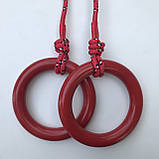 Дитячий навісний набір для шведської стінки (кільця, канат, сходи-8сх) DNN-3K-,2,2М червоний, фото 4