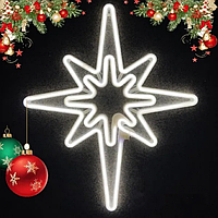 Вулична Світлодіодна Фігура Неонова Зірка 60 см Холодний Білий