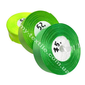 Стрічка атласна ширина 4 см Бобіна 23 м (25 ярдів) Зелена олива №75