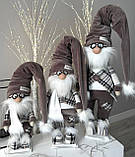 Новорічна Hand made фігурка різдвяного гнома з довгою шапочкою 80 см, Скандинавський гном пр-во Україна, фото 2