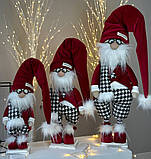 Новорічна Hand made фігурка різдвяного гнома з довгою шапочкою 80 см, Скандинавський гном пр-во Україна, фото 3