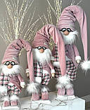 Новорічна Hand made фігурка різдвяного гнома з довгою шапочкою 60 см, Прикраса скандинавський гном, Скандинавські гноми, фото 3