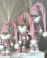 Новорічна Hand made фігурка різдвяного гнома з довгою шапочкою 80 см, Скандинавський гном пр-во Україна