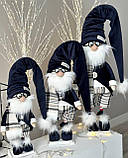 Новорічна Hand made фігурка різдвяного гнома з довгою шапочкою 80 см, Скандинавський гном пр-во Україна, фото 5