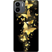 Силіконовий чохол бампер для Xiaomi Redmi A2 / A1 з малюнком Золоті Метелики Метелики Метелики