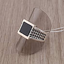 Чоловічі срібні перстні з чорним каменем. Кольца чоловічі з оніксом і золотом 20 розмір, фото 4