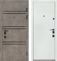 Булат двері Термо Expert, модель 550/253. Колір: роксі антрацит сірий/білий супермат