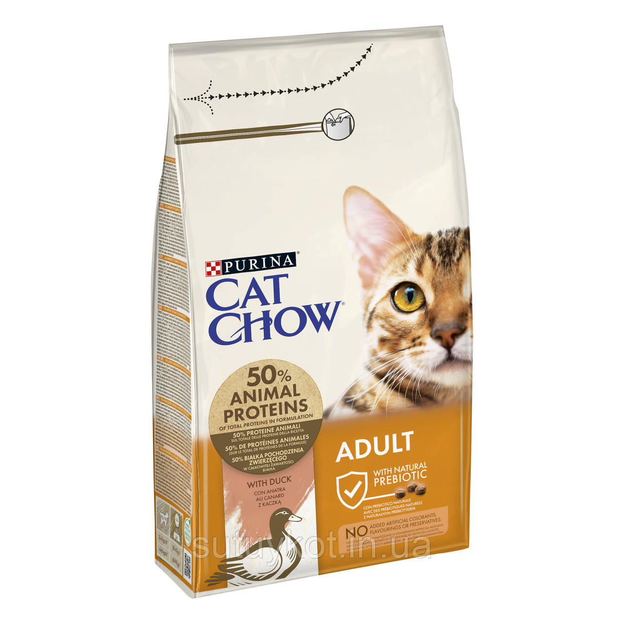 Cat Chow Adult Кет чау корм для кішок з качкою, 1,5 кг