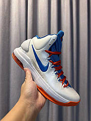 Eur40-45 Кросівки білі Nike KD V 5 Kevin Durant Ice Blue Orange чоловічі баскетбольні кросівки