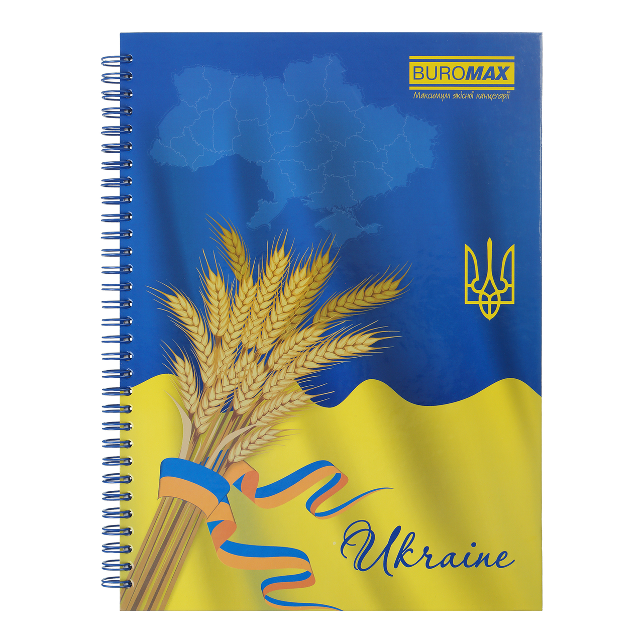 Блокнот на пружині Buromax Україна А-4 96арк., клітинка, тверда обкладинка BM.2432