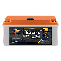 Акумулятор LP LiFePO4 24V (25,6V) - 100 Ah (2560Wh) (BMS 200/100А) пластик LCD для ДБЖ