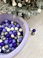 Сухой бассейн велюровый Лавандовый в комплекте с шариками 200 штук