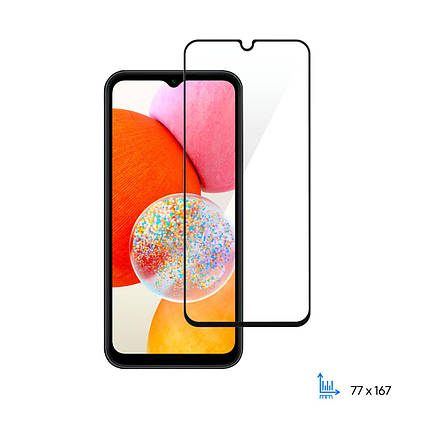 Захисне скло 2E для Samsung Galaxy A14(A145F),2.5D FCFG,(1 Pack),black border, фото 1