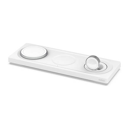 Зарядний пристрій бездротовий Belkin 3в1 MagSafe PRO iPhone/Watch/AirPods, білий, фото 1