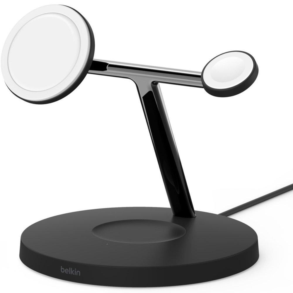 Зарядний пристрій бездротовий Belkin 3в1 MagSafe iPhone/Watch/AirPods Fast charging, чорний